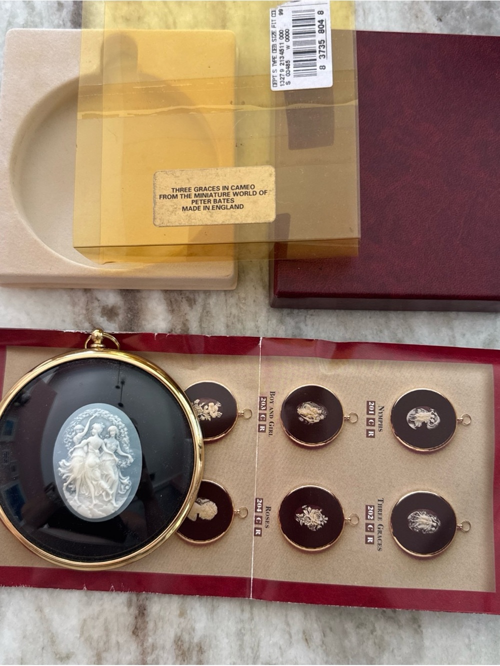 Peter Bates Miniatures Vintage Cameo Three Graces Made In England (Small)